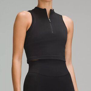 Lululemon Seamless Half-Zip Training Tank Top | Size 6 | Black